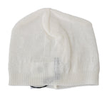 Costume National Beanie White Wool Blend Branded Men's Hat