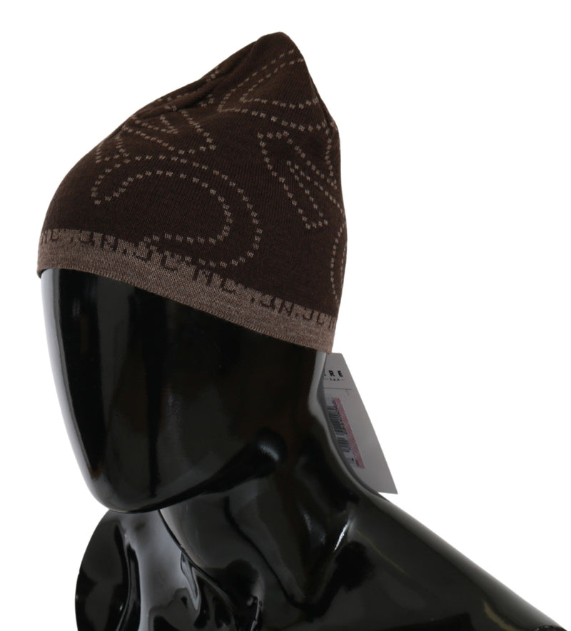 Costume National Beanie Brown Wool Blend Branded Men's Hat