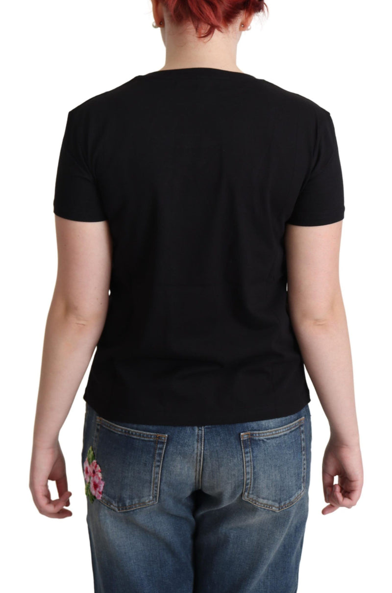 Moschino Black Cotton Sunny Milano Print Women's T-shirt