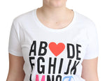 Moschino White Cotton Alphabet Letter Print Tops Women's T-shirt