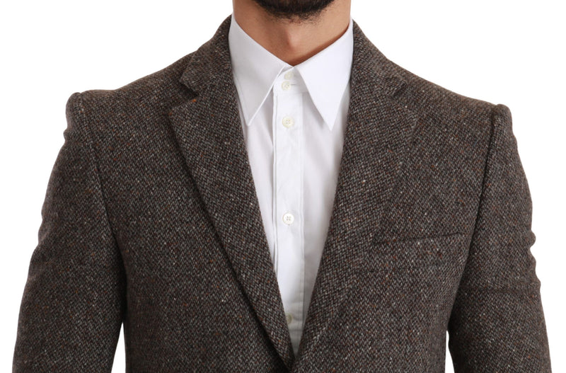 Dolce & Gabbana Brown Jacket Formal Coat Wool Men's Blazer