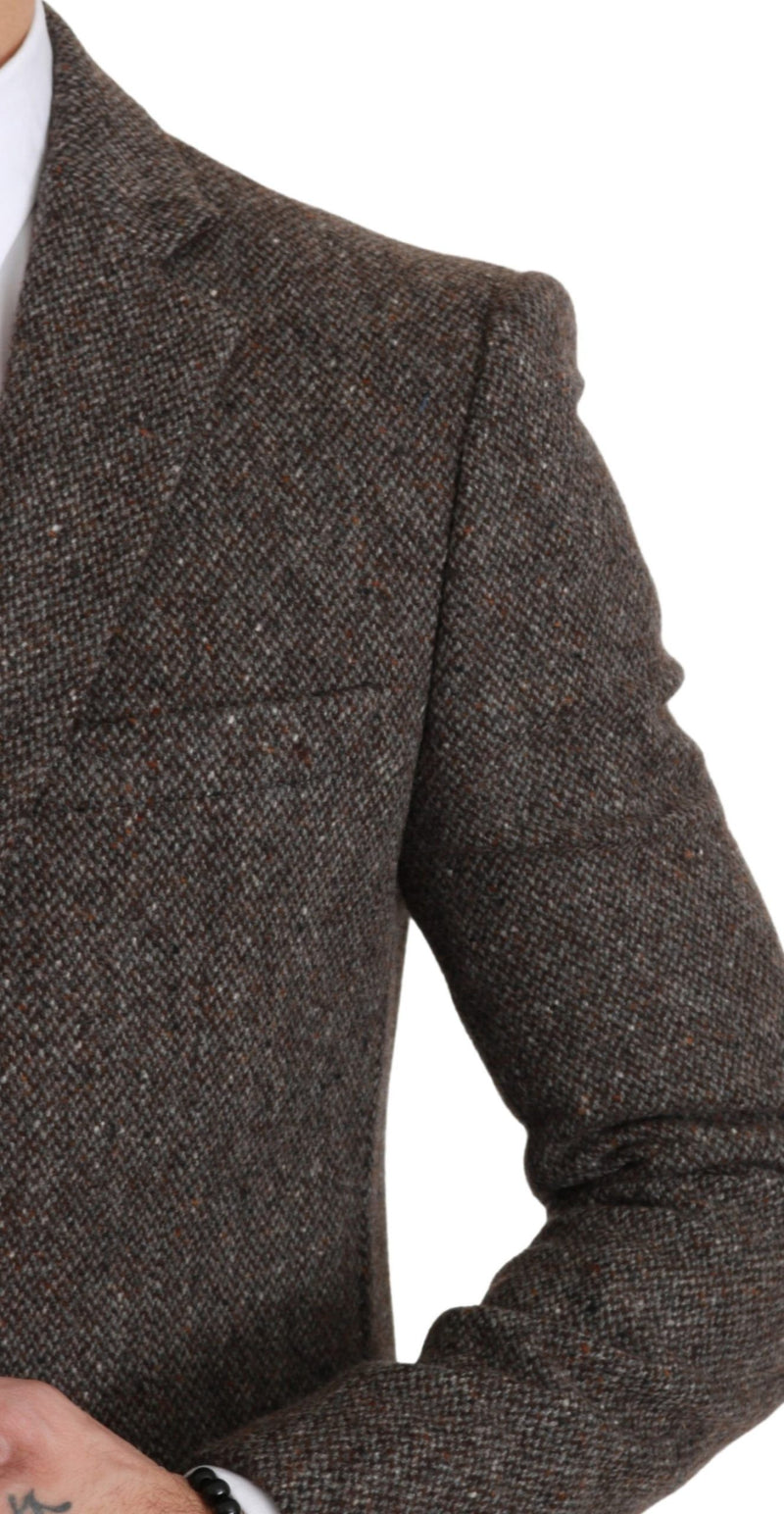 Dolce & Gabbana Elegant Brown Slim Fit Wool Blend Men's Blazer