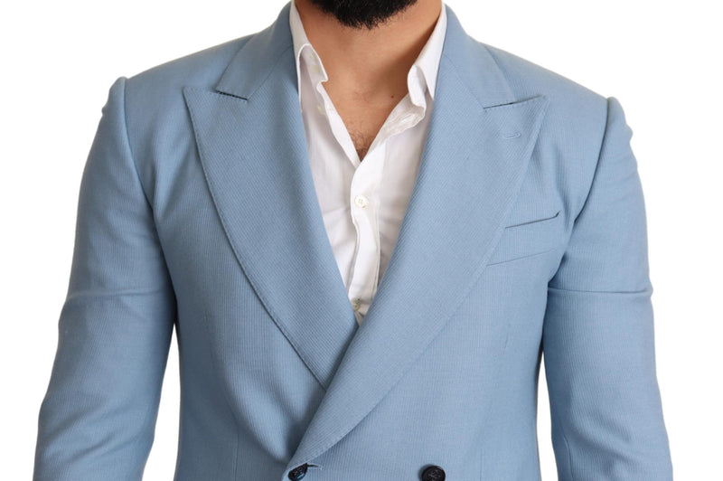 Dolce & Gabbana Elegant Blue Cashmere-Silk Men's Men's Blazer