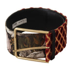 Dolce & Gabbana Engraved Logo Multicolor Leather Women's Belt