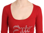 Exte Red Exte Crystal Embellished Long Sleeve Top Women's Blouse