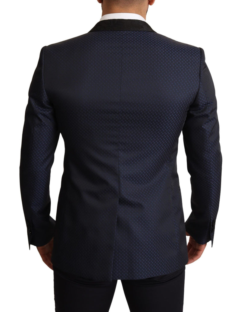 Dolce & Gabbana Blue Wool Slim Fit MARTINI Blazer Men's Jacket