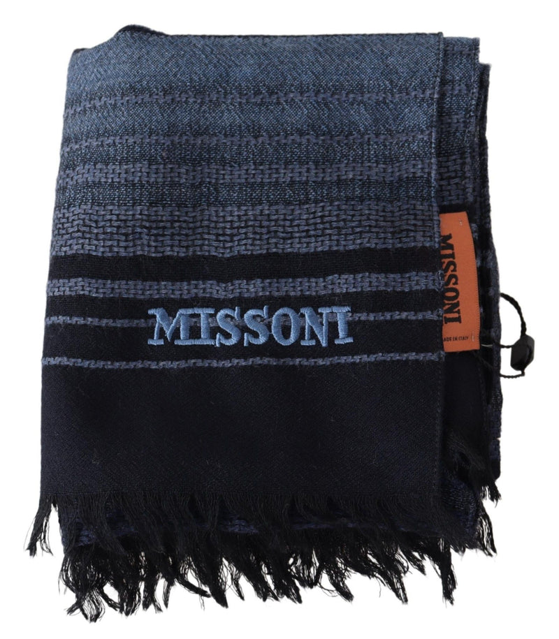 Missoni Multicolor Patterned Wool Unisex Neck Wrap Men's Shawl