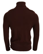Paolo Pecora Milano Elegant Burgundy Wool Turtleneck Men's Sweater