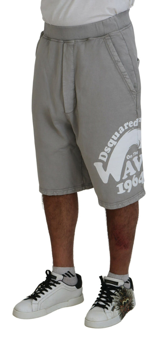 Dsquared² Gray Printed Pull On Men Casual Bermuda Men's Shorts