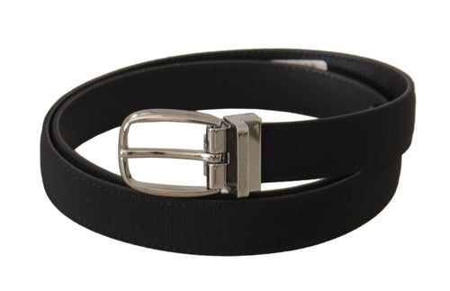 Dolce & Gabbana Elegant Black Canvas &amp; Leather Men's Belt