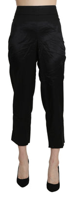 BENCIVENGA Black High Waist Straight Cropped Dress Trouser Women's Pants