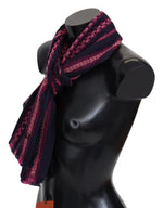 Missoni Elegant Striped Wool Scarf in Black and Men's Pink