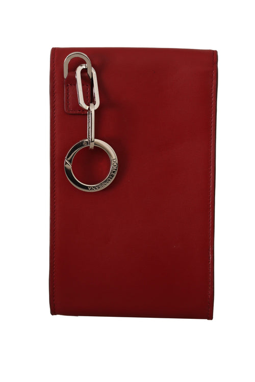 Dolce & Gabbana Red Leather Universal Phone Pocket Men's Case