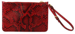 Dolce & Gabbana Elegant Red Leather Ayers Snake Women's Clutch