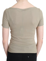GF Ferre Gray 100% Nylon Short Sleeve Casual Tank Top Women's Blouse