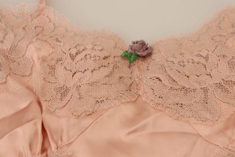 Dolce & Gabbana Elegant Pink Silk Lingerie Women's Top