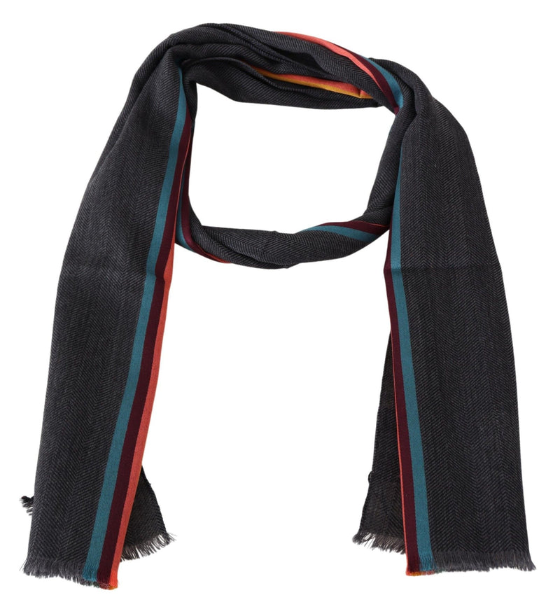 Missoni Multicolor Striped Wool Unisex Neck Wrap Men's Scarf