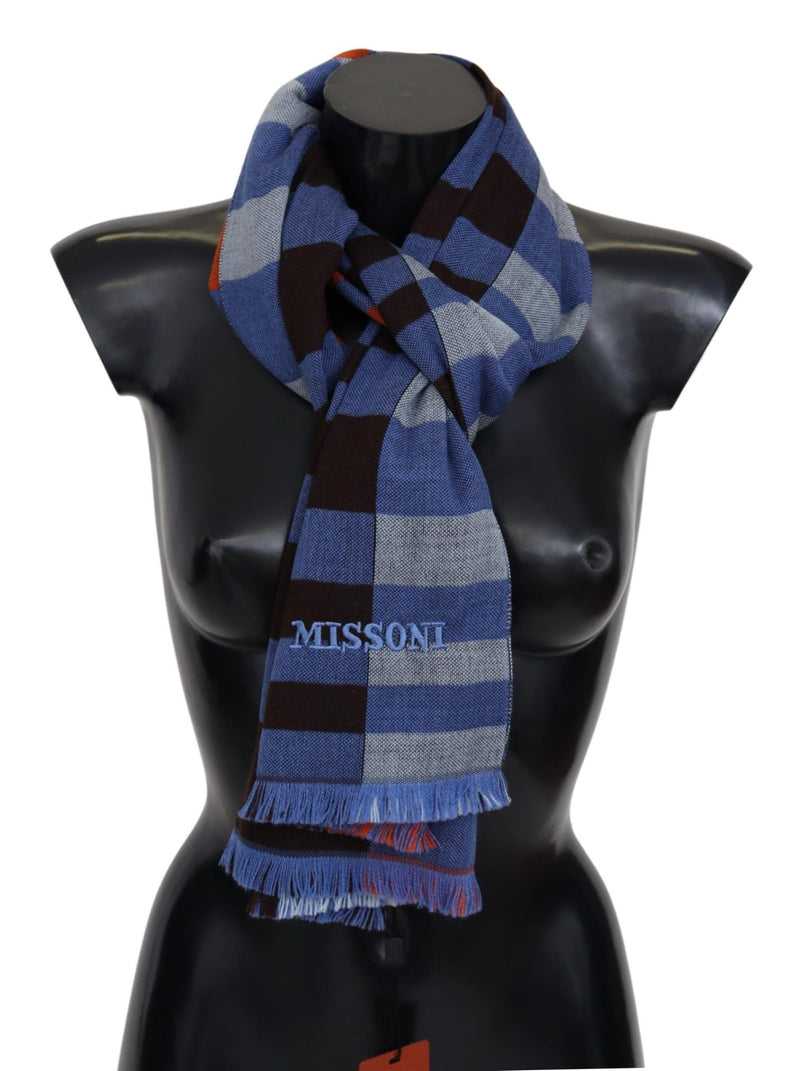 Missoni Multicolor Check Wool Unisex Neck Wrap  Men's Scarf