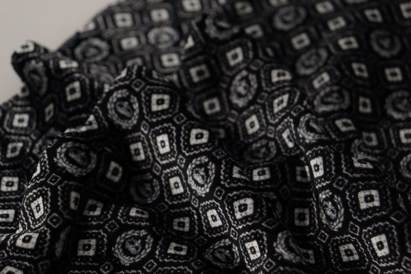 Dolce & Gabbana Elegant Black Geometric Silk Blend Men's Scarf