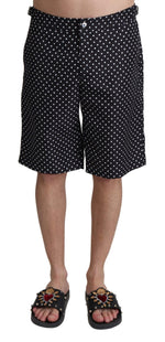 Dolce & Gabbana Black Polka Dots Beachwear Shorts Men's Swimwear