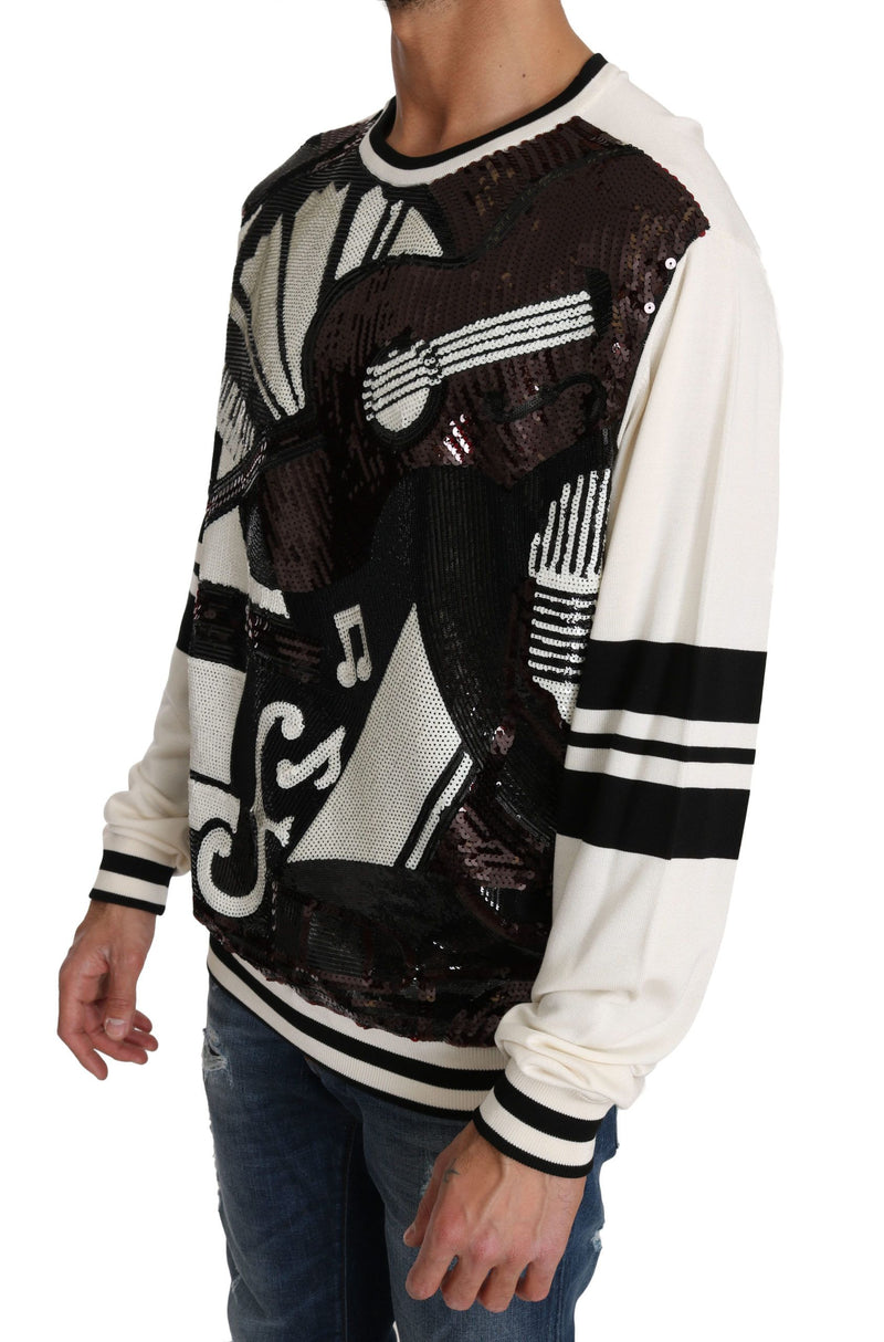Dolce & Gabbana New York Jazz Sequined Silk Men's Sweater