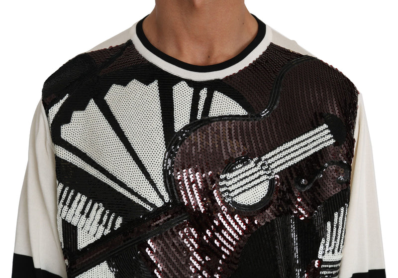 Dolce & Gabbana New York Jazz Sequined Silk Men's Sweater