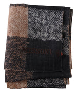 Missoni Plaid Wool Scarf with Logo Men's Embroidery