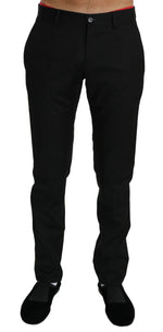 Dolce & Gabbana Black Dress Formal Trouser Mens Wool Men's Pants