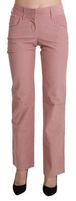 Ermanno Scervino Chic Pink Mid Waist Straight Women's Trousers