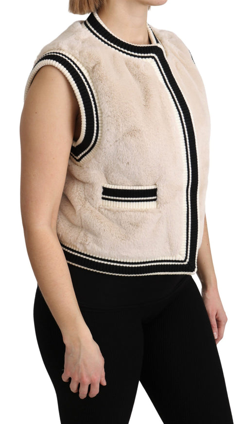Dolce & Gabbana Elegant Sleeveless Faux Fur Women's Vest