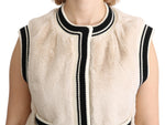 Dolce & Gabbana Beige Fur Sleeveless Vest Polyester Women's Top