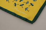 Dolce & Gabbana Yellow Printed DG Logo Square Mens Handkerchief Men's Scarf