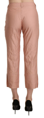 Ermanno Scervino Cotton Pink High Waist Cropped Trouser Women's Pants