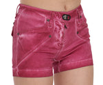 PLEIN SUD Pink Mid Waist Cotton Mini Denim Women's Shorts
