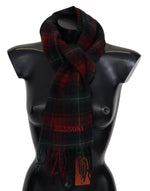 Missoni Elegant Check Wool Scarf with Logo Men's Embroidery