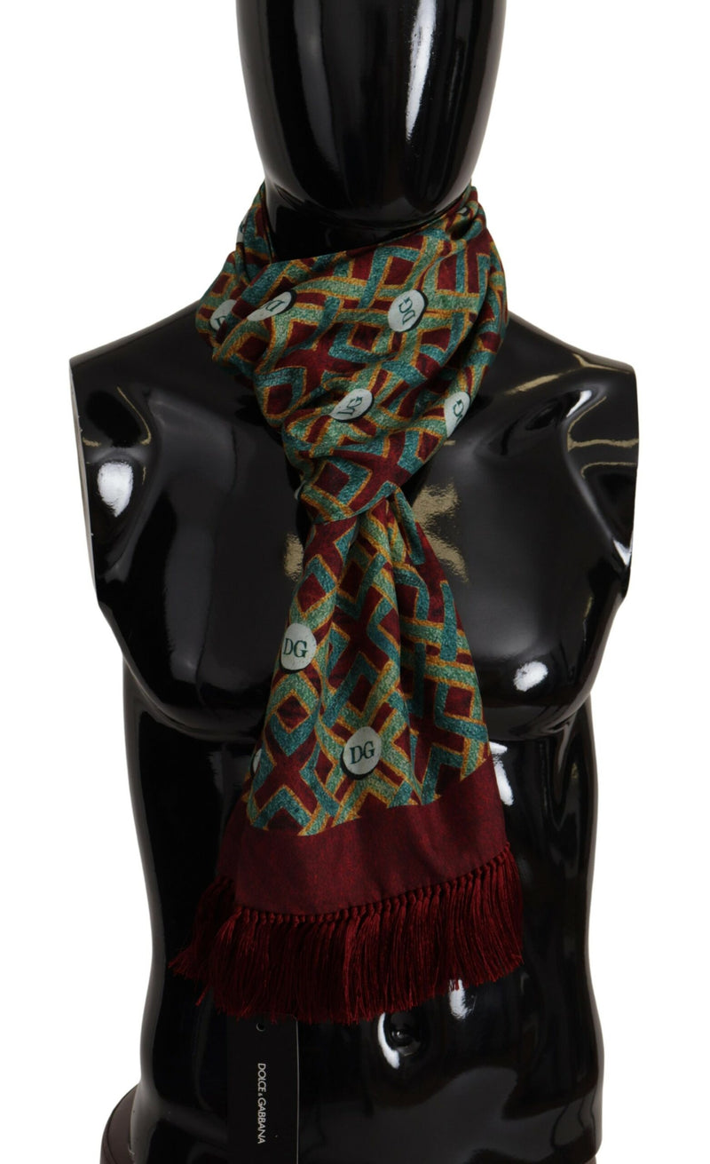 Dolce & Gabbana Elegant Multicolor Silk Men's Scarf Men's Wrap