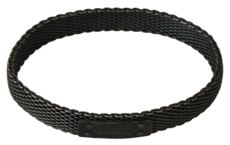 Ermanno Scervino Silver Branded Metal Steel Unisex Men's Bracelet