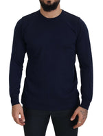 Paolo Pecora Milano Authentic Crewneck Blue Pullover Men's Sweater