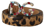 Dolce & Gabbana Elegant Crystal-Embellished Leopard Women's Belt