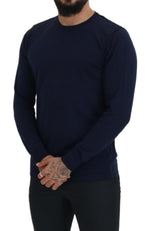 Paolo Pecora Milano Authentic Crewneck Blue Pullover Men's Sweater