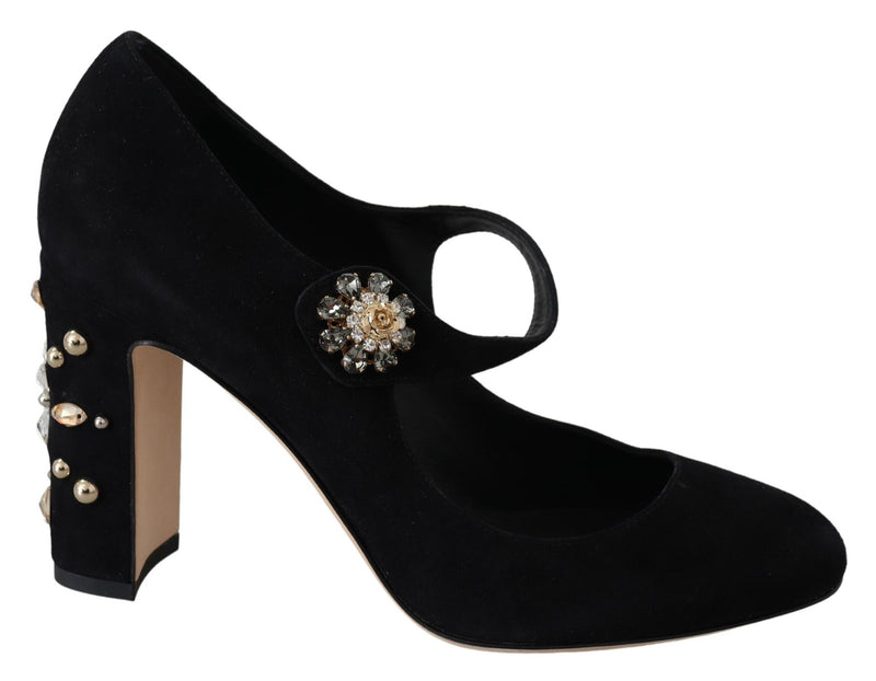 Dolce & Gabbana Elegant Black Suede Mary Janes Women's Pumps