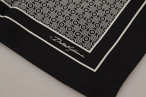 Dolce & Gabbana Elegant Black Silk Geometric Scarf for Men's Men