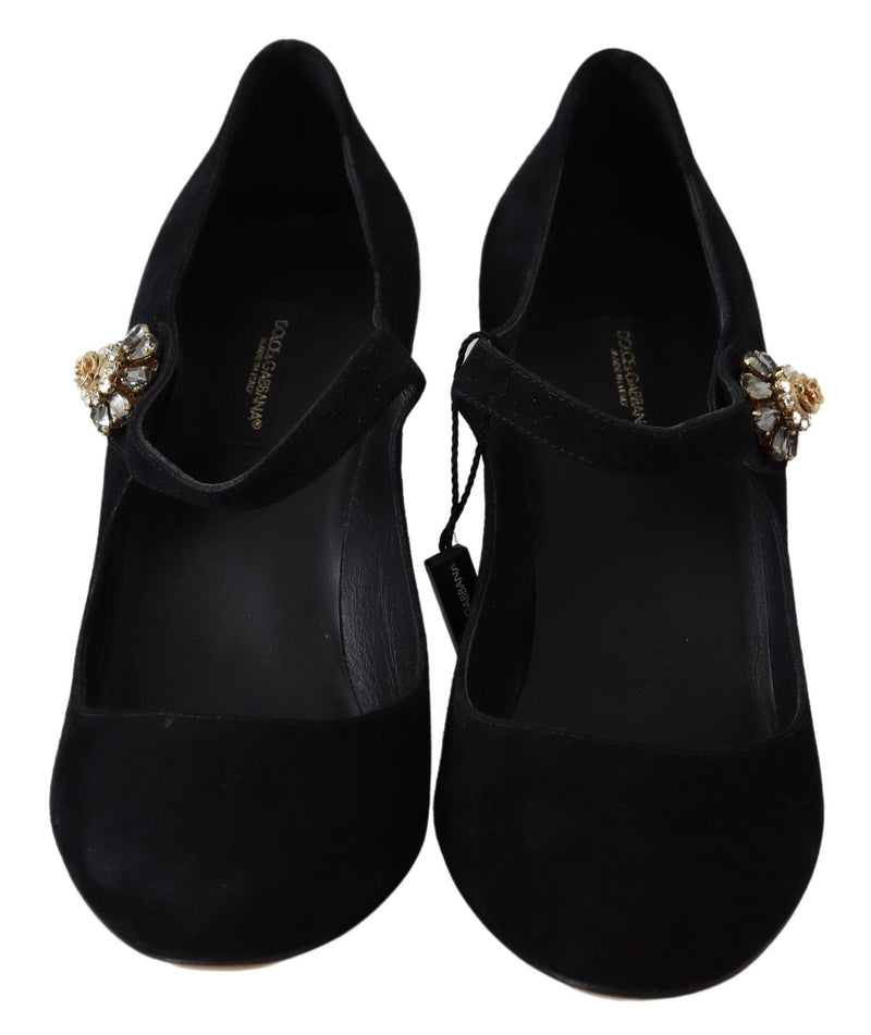 Dolce & Gabbana Elegant Black Suede Mary Janes Women's Pumps