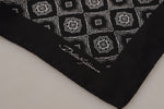 Dolce & Gabbana Black Geometric Patterned Square Handkerchief Men's Scarf