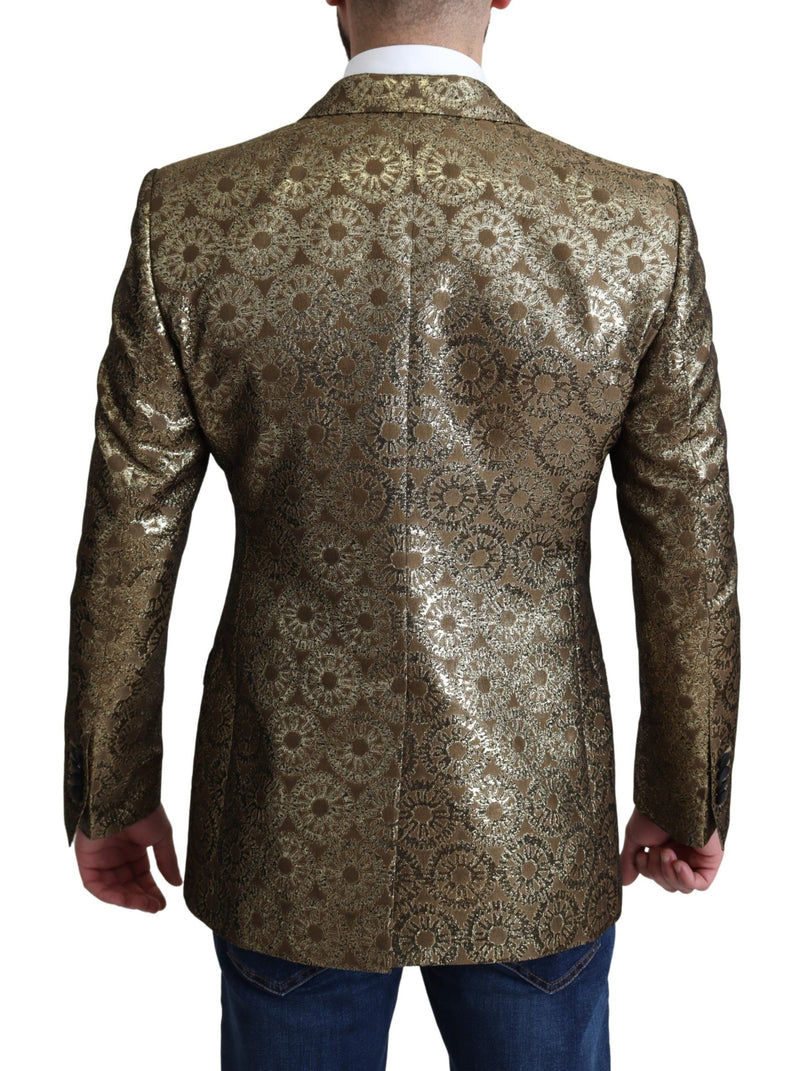 Dolce & Gabbana Gold Crystal Crown Bee MARTINI Blazer Men's Jacket