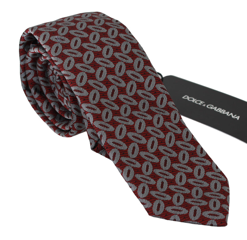 Dolce & Gabbana Elegant Red Printed Silk Neck Men's Tie