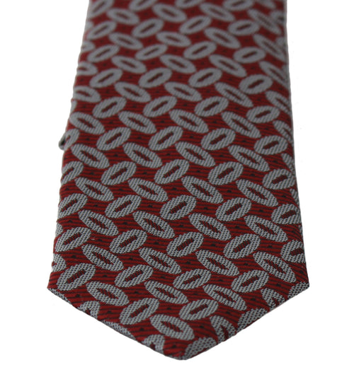 Dolce & Gabbana Elegant Red Printed Silk Neck Men's Tie