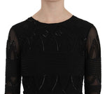 John Richmond Elegant Black Silk Mini Dress with Women's Sequins