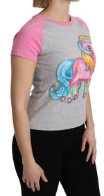 Moschino Gray and pink Cotton T-shirt My Little Pony Women's Top