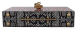 Dolce & Gabbana Gray Resin Dolce Box Clutch with Gold Women's Details
